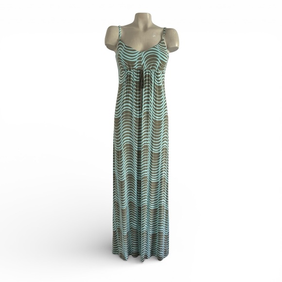 Tommy Bahama Geometric Print Empire Waist Tropical Resort Maxi Dress SZ S - Picture 1 of 3